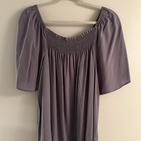 NWT Ces Femme Blue Off the Shoulder Smocked Top Size S - Picture 12 of 13